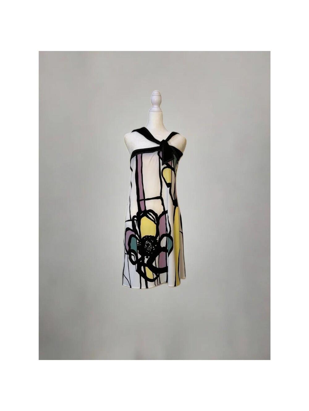 NWT BCBG Abstract Multicolored Print Mini Dress Size M